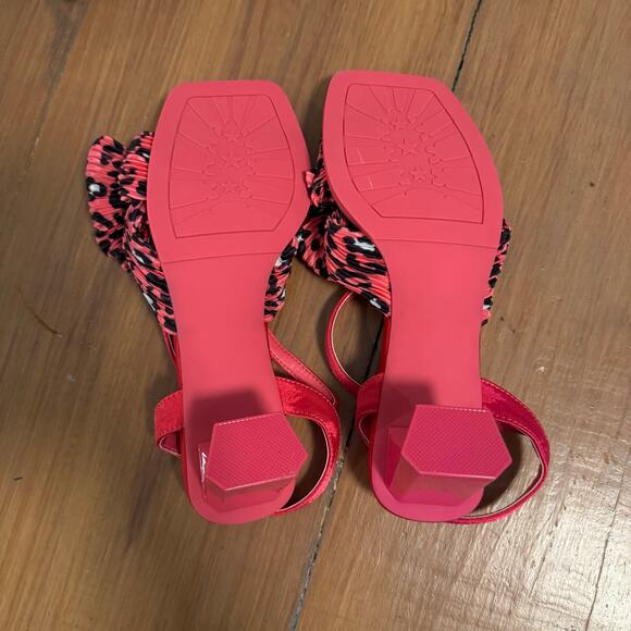 Sexrosly Bow Sandals‎ Block Heel Open Toe Satin Chunky Ankle Strap Size 8 - Picture 4 of 5